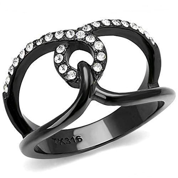 WildKlass Stainless Steel Ring IP Women Top Grade Crystal Clear-WildKlass Jewelry