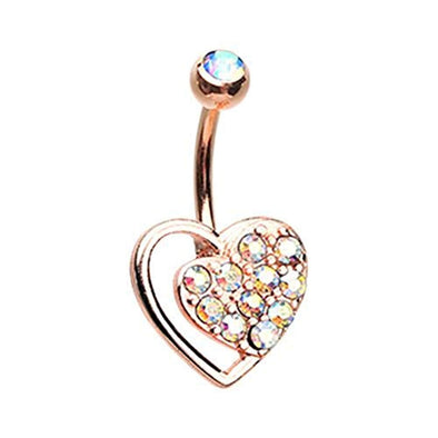 Rose Gold Piece of My Heart WildKlass Belly Button Ring-WildKlass Jewelry