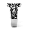 WildKlass Stainless Steel Ring High Polished Unisex Top Grade Crystal Clear-WildKlass Jewelry