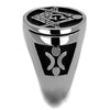 WildKlass Stainless Steel Ring High Polished Men Epoxy Jet-WildKlass Jewelry