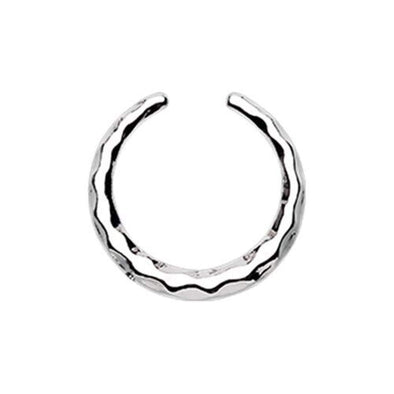 Faceted Textured WildKlass Septum Retainer Ring-WildKlass Jewelry