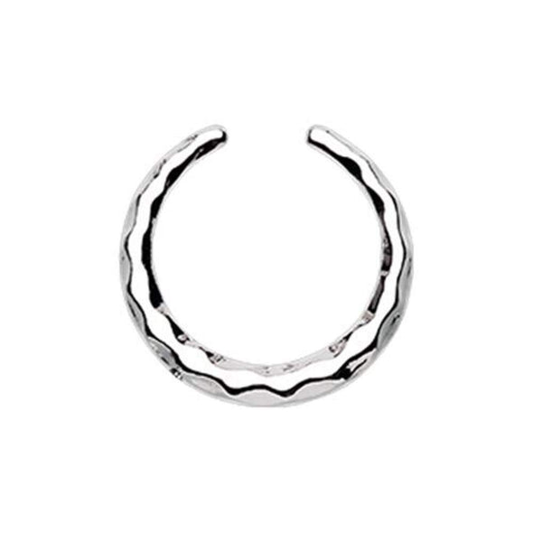 Faceted Textured WildKlass Septum Retainer Ring-WildKlass Jewelry
