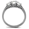 WildKlass Stainless Steel Ring High Polished Women AAA Grade CZ Clear-WildKlass Jewelry