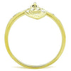 WildKlass Stainless Steel Heart Ring IP Gold Women Top Grade Crystal Clear-WildKlass Jewelry