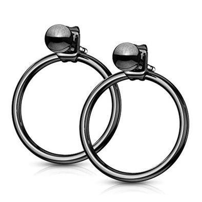 WildKlass Pair of Hollow Ball with Hoop Back 316L Stainless Steel Earrings-WildKlass Jewelry