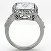 WildKlass Stainless Steel Halo Ring High Polished (no Plating) Women AAA Grade CZ Clear-WildKlass Jewelry