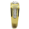 WildKlass Stainless Steel Ring Two-Tone IP Gold Men AAA Grade CZ Clear-WildKlass Jewelry