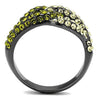 WildKlass Stainless Steel Ring IP Light Black (IP Gun) Women Top Grade Crystal Multi Color-WildKlass Jewelry