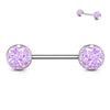 WildKlass Druzy Stone Set Ends 316L Surgical Steel Barbell Nipple Rings-WildKlass Jewelry