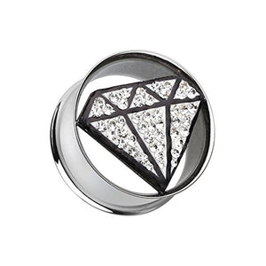 Urban Diamond Multi-Sprinkle Dot Tunnel WildKlass Ear Gauge Plug-WildKlass Jewelry