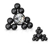 WildKlass CZ Center Triangle Ball Clusters Internally Threaded 316L Surgical Steel Dermal Top-WildKlass Jewelry