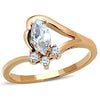 WildKlass Stainless Steel Ring IP Rose Gold Women AAA Grade CZ Clear-WildKlass Jewelry