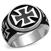 WildKlass Stainless Steel Ring High Polished Men Epoxy Jet-WildKlass Jewelry
