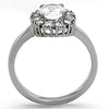 WildKlass Stainless Steel Halo Ring High Polished (no Plating) Women AAA Grade CZ Clear-WildKlass Jewelry