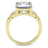 WildKlass Stainless Steel Ring IP Gold Women AAA Grade CZ Light Amethyst-WildKlass Jewelry
