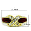 WildKlass Stainless Steel Anniversary Ring IP Gold Women Top Grade Crystal Siam-WildKlass Jewelry