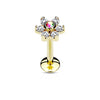 IP Over All 316L Surgical Steel Internally Threaded 6-Gem Flower Top WildKlass Labret/Monroe/Cartilage Stud-WildKlass Jewelry