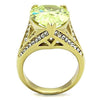 WildKlass Stainless Steel Ring IP Gold Women AAA Grade CZ Apple Green Color-WildKlass Jewelry