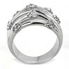 WildKlass Stainless Steel Flower Ring High Polished (no Plating) Women Top Grade Crystal Clear-WildKlass Jewelry