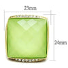 WildKlass Stainless Steel Ring IP Gold Women Synthetic Apple Green Color-WildKlass Jewelry