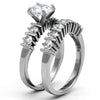 WildKlass Stainless Steel Ring High Polished Women AAA Grade CZ Clear-WildKlass Jewelry
