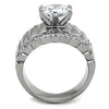 WildKlass Stainless Steel Pave Ring High Polished (no Plating) Women AAA Grade CZ Clear-WildKlass Jewelry