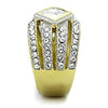 WildKlass Stainless Steel Ring Two-Tone IP Gold Women Diamond AAA Grade CZ Clear-WildKlass Jewelry