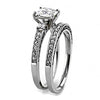 WildKlass Stainless Steel Ring High Polished Women AAA Grade CZ Clear-WildKlass Jewelry
