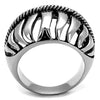 WildKlass Stainless Steel Ring High Polished Men Epoxy Jet-WildKlass Jewelry