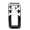 WildKlass Stainless Steel Ring Two-Tone IP Black Women-WildKlass Jewelry