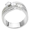 WildKlass Stainless Steel Ring High Polished Women AAA Grade CZ Clear-WildKlass Jewelry