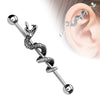 316L Surgical Steel WildKlass Industrial Barbells with Snake-WildKlass Jewelry