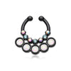 Colorline Opal Aureole Gemina WildKlass Fake Septum Clip-On Ring-WildKlass Jewelry