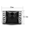 WildKlass Stainless Steel Ring High Polished Men Synthetic Jet-WildKlass Jewelry