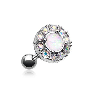 Opal Elegance Cartilage Tragus Earring-WildKlass Jewelry