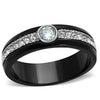 WildKlass Stainless Steel Ring Two-Tone IP Black Women AAA Grade CZ Clear-WildKlass Jewelry