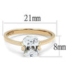 WildKlass Stainless Steel Ring IP Rose Gold Women AAA Grade CZ Clear-WildKlass Jewelry