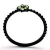 WildKlass Stainless Steel Ring IP Black Women Top Grade Crystal Peridot-WildKlass Jewelry