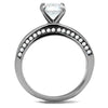 WildKlass Stainless Steel Ring High Polished Women AAA Grade CZ Clear-WildKlass Jewelry