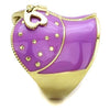 WildKlass Stainless Steel Ring IP Gold Women Epoxy Amethyst-WildKlass Jewelry