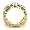 WildKlass Stainless Steel Ring IP Gold Women Synthetic White-WildKlass Jewelry