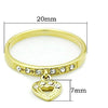 WildKlass Stainless Steel Heart Ring IP Gold Women Top Grade Crystal Clear-WildKlass Jewelry