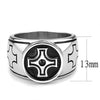 WildKlass Stainless Steel Ring High Polished Men Top Grade Crystal Jet-WildKlass Jewelry