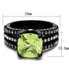 WildKlass Stainless Steel Ring IP Women AAA Grade CZ Apple Green Color-WildKlass Jewelry