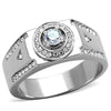 WildKlass Stainless Steel Ring High Polished (no Plating) Men AAA Grade CZ Clear-WildKlass Jewelry