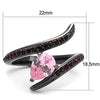 WildKlass Stainless Steel Ring IP Light Black (IP Gun) Women AAA Grade CZ Rose-WildKlass Jewelry