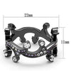 WildKlass Stainless Steel Ring IP Light Black (IP Gun) Women AAA Grade CZ Clear-WildKlass Jewelry