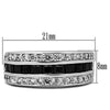 WildKlass Stainless Steel Ring High Polished Women AAA Grade CZ Black Diamond-WildKlass Jewelry