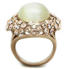 WildKlass Stainless Steel Ring IP Rose Gold Women Synthetic White-WildKlass Jewelry