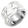 WildKlass Stainless Steel Ring High Polished Women Epoxy White-WildKlass Jewelry